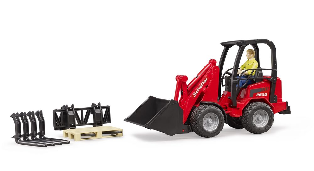 Schäffer Compact loader 2630 with figure and acces — Bruder 02191