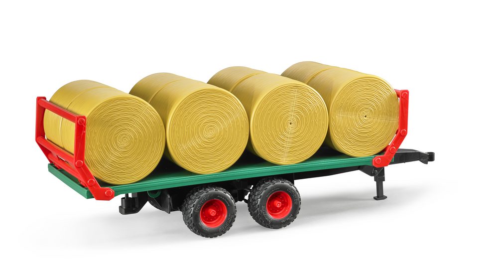 Bale transport trailer with 8 round bales — Bruder 02220