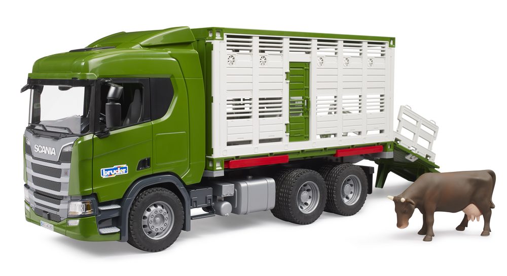 Scania Super 560R Cattle transportation truck with cattle — Bruder 03548