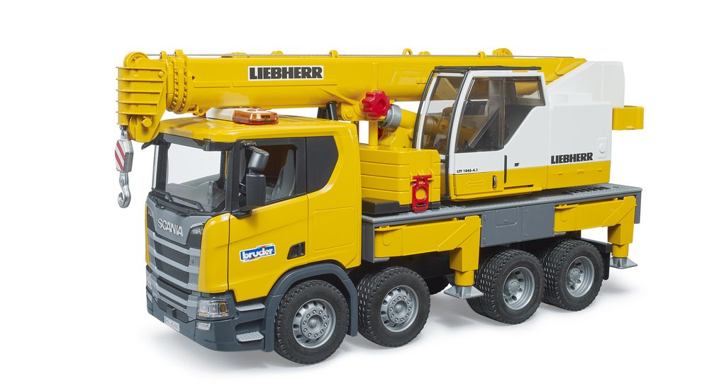 Scania Super 560R Liebherr crane truck with Light and Sound Module — Bruder 03571