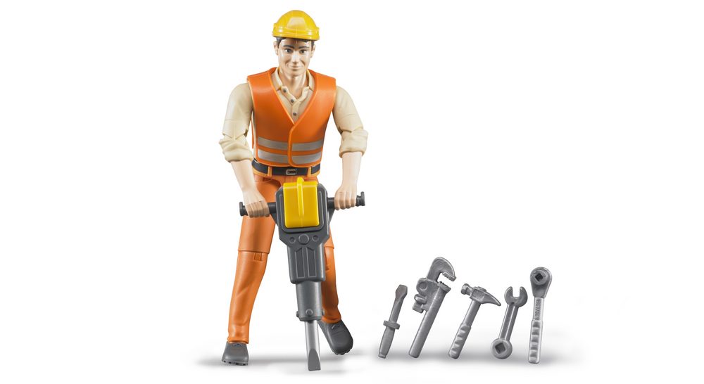 Construction worker with accessories — Bruder 60020